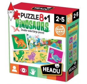 , , , PUZZLE HEADU PUZZLE 8+1 DINOSAURS