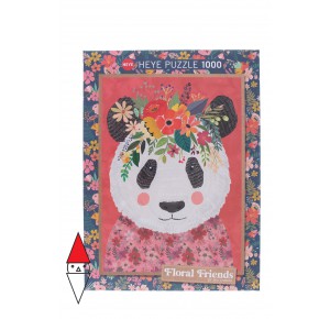 , , , PUZZLE GRAFICA HEYE PANDA CUDDLY PANDA FLORAL FRIENDS 1000 PZ