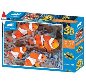 , , , PUZZLE PRIME-3D PUZZLE 3D DISCOVERY CLOWN FISHES 500PC