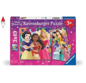 RAVENSBURGER, , , RAVENSBURGER PUZZLE 3X49 PZ DISNEY PRINCESS