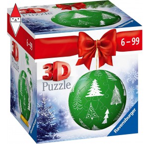 RAVENSBURGER, , , PUZZLE 3D PALLA DI NATALE VERDE 56 PZ