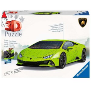 , , , PUZZLE 3D RAVENSBURGER 3D PUZZLE LAMBORGHINI HURACAN EVO VERDE