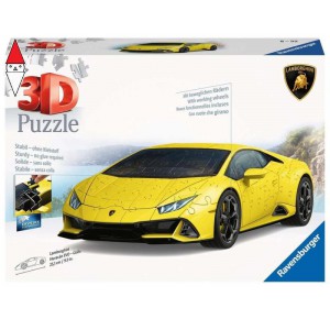 RAVENSBURGER, , , PUZZLE 3D RAVENSBURGER PUZZLE 3D LAMBORGHINI HURACA N EVO GIALLO