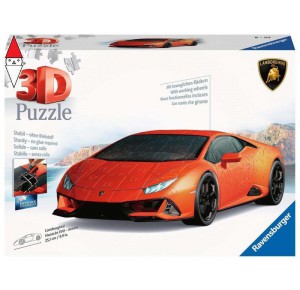 RAVENSBURGER, , , PUZZLE 3D RAVENSBURGER 3D PUZZLE LAMBORGHINI HURACAN EVO ARANCIONE