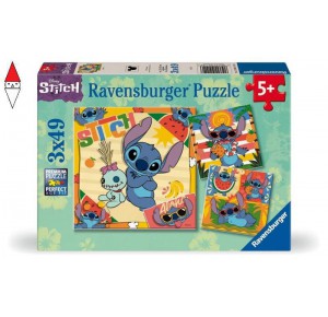 , , , PUZZLE RAVENSBURGER PUZZLE 3X49 PZ DISNEY STITCH