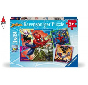 , , , PUZZLE RAVENSBURGER PUZZLE 3X49 PZ MARVEL SPIDER MAN