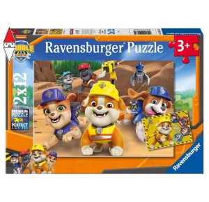, , , PUZZLE RAVENSBURGER PUZZLE 2X12 PZ RUBBLE AND CREW