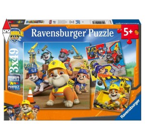 , , , PUZZLE RAVENSBURGER PUZZLE 3X49 PZ RUBBLE AND CREW