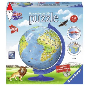 RAVENSBURGER, , , PUZZLE RAVENSBURGER PUZZLE 3D 3D GLOBO 180 PEZZI