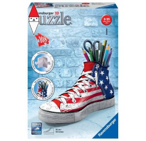 RAVENSBURGER, , , PUZZLE RAVENSBURGER PUZZLE 3D SNEAKER FLAG PORTAPENNE