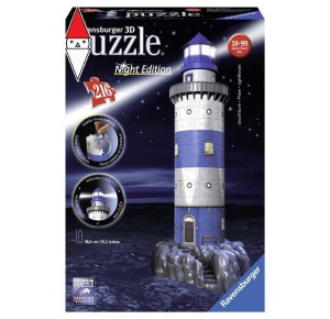 , , , PUZZLE RAVENSBURGER PUZZLE 3D - FARO CON LUCE - NIGHT EDITION