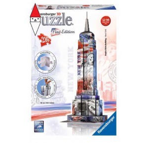 , , , PUZZLE 3D RAVENSBURGER PUZZLE 3D EMPIRE STATE BUILDING FLAG EDITION