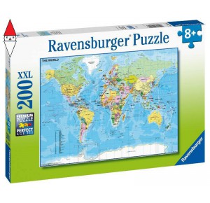 , , , PUZZLE RAVENSBURGER PUZZLE 200 PZ MAPPA DEL MONDO