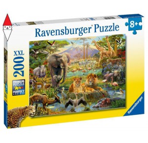 RAVENSBURGER, , , PUZZLE RAVENSBURGER PUZZLE 200 PZ ANIMALI DELLA SAVANA