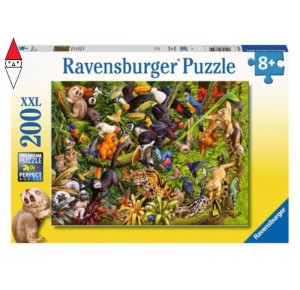 , , , PUZZLE RAVENSBURGER PUZZLE 200 PZ XXL GIUNGLA VIVACE