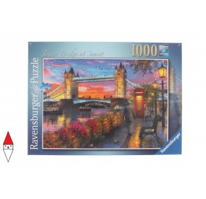 , , , PUZZLE PAESAGGI RAVENSBURGER CITTA TOWER BRIDGE AL TRAMONTO LONDRA 1000 PZ