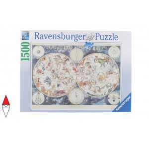 , , , PUZZLE OGGETTI RAVENSBURGER MAPPA DEL MONDO DI ANIMALI FANTASTICI 1500 PZ