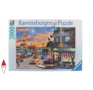 RAVENSBURGER, , , PUZZLE PAESAGGI RAVENSBURGER GRAFICA SERATA ROMANTICA A PARIGI 2000 PZ