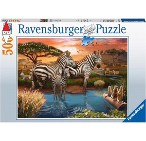 , , , PUZZLE ANIMALI RAVENSBURGER ZEBRE ALLA POZZA D ACQUA 500 PZ