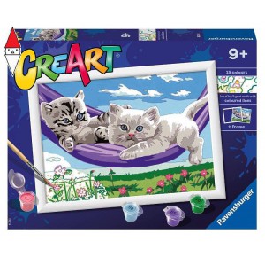 RAVENSBURGER, , , GIOCO EDUCATIVO RAVENSBURGER CREART SERIE D CLASSIC - GATTINI SULL AMACA