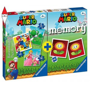 , , , GIOCO DA TAVOLO RAVENSBURGER MEMORY PIU 3PUZZLE MULTIPACK SUPER MARIO