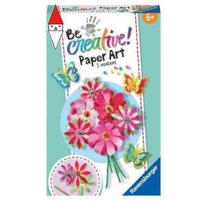RAVENSBURGER, , , GIOCO EDUCATIVO RAVENSBURGER BE CREATIVE MINI: PAPER ART FLOWER AND BUTTERFLY