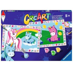 RAVENSBURGER, , , GIOCO EDUCATIVO RAVENSBURGER CREART SERIE JUNIOR 2 X DIVERTENTI UNICORNI