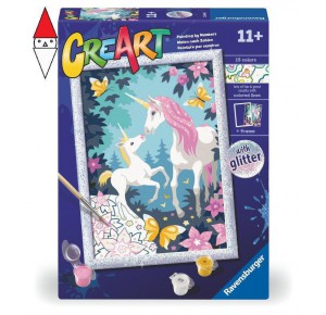 RAVENSBURGER, , , GIOCO EDUCATIVO RAVENSBURGER CREART SERIE D CLASSIC UNICORNI GLITTER