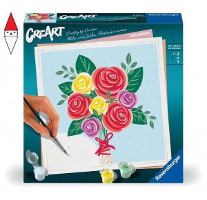 RAVENSBURGER, , , GIOCO EDUCATIVO RAVENSBURGER CREART ADULTI SERIE TREND QUADRATI BOUQUET DI ROSE