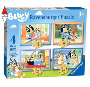 RAVENSBURGER, , , PUZZLE RAVENSBURGER PUZZLE 4IN1 BLUEY