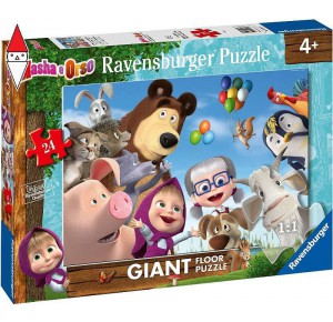 RAVENSBURGER, , , PUZZLE RAVENSBURGER PUZZLE 24 PZ PAVIMENTO MASHA E ORSO