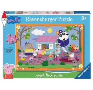 , , , PUZZLE RAVENSBURGER PUZZLE 24 GIANT PAVIMENTO PEPPA PIG CLUB HOUSE