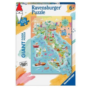 , , , PUZZLE RAVENSBURGER PUZZLE 125 GIANT PAVIMENTO MAPPA DELL  ITALIA