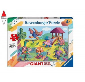 RAVENSBURGER, , , PUZZLE RAVENSBURGER PUZZLE 24 GIANT DINOSAURI AL PARCO GIOCHI 03147