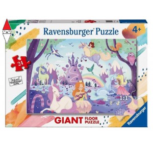 RAVENSBURGER, , , PUZZLE RAVENSBURGER PUZZLE 24 GIANT PAVIMENTO UNICORNI