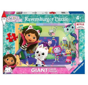 , , , PUZZLE RAVENSBURGER PUZZLE 60 GIANT PAVIMENTO GABBY  S DOLLHOUSE