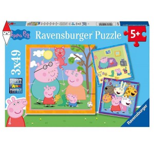 , , , PUZZLE RAVENSBURGER PUZZLE 3X49 PZ PEPPA PIG