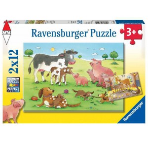 , , , PUZZLE RAVENSBURGER PUZZLE 2X12 PZ FAMIGLIE ANIMALI