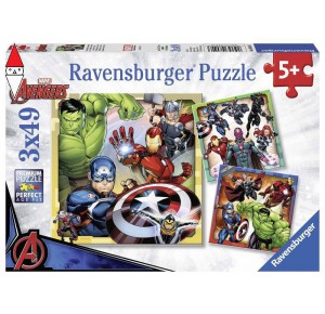 , , , PUZZLE RAVENSBURGER PUZZLE 3X49 PZ AVENGERS