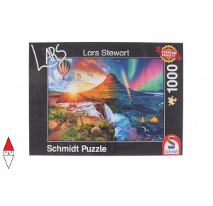 , , , PUZZLE PAESAGGI SCHMIDT CITTA LARS STEWART ISLAND NIGHT AND DAY 1000 PZ