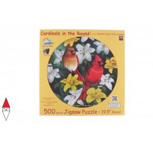 , , , PUZZLE ANIMALI SUNSOUT UCCELLI CARDINALS IN THE ROUND PEZZI XXL 500 PZ