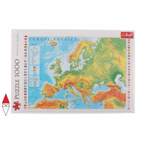 , , , PUZZLE OGGETTI TREFL CARTE GEOGRAFICHE PHYSICAL MAP OF EUROPE 1000 PZ