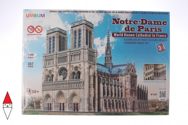 UMBUM, 387, 4627081554060, PUZZLE 3D UMBUM ARCHITECTURE NOTRE DAME DE PARIS PARIGI 387