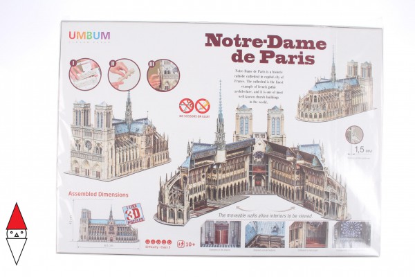 UMBUM, 387, 4627081554060, PUZZLE 3D UMBUM ARCHITECTURE NOTRE DAME DE PARIS PARIGI 387