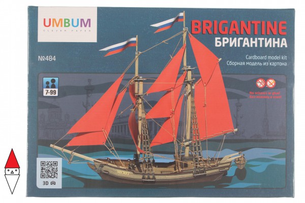UMBUM, 484, 4627081555265, PUZZLE 3D UMBUM NAVI ANTICHE BRIGANTINE BRIGANTINO 484