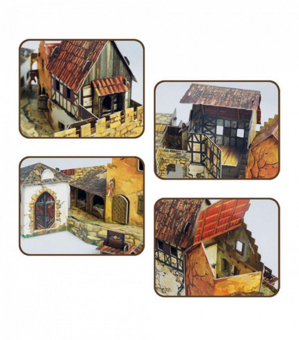UMBUM, 375, 4627081553865, PUZZLE 3D UMBUM CITTA MEDIOEVALE TOWN SQUARE MARKET 375