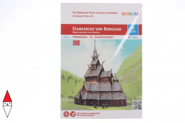 UMBUM, 361, 4627081553704, PUZZLE 3D UMBUM ARCHITECTURE CHIESA DEL BORGO DI STAVEN 361