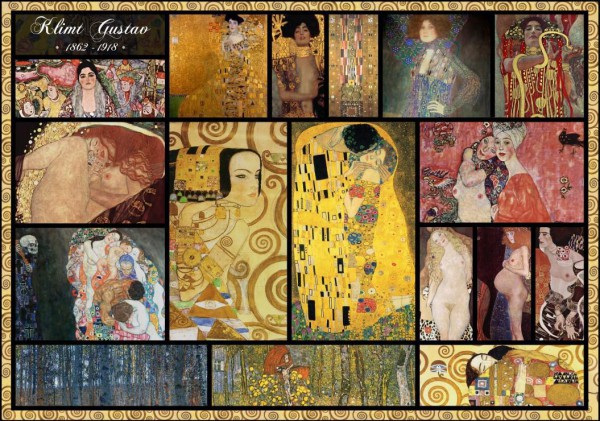 GRAFIKA, Grafika-00838, 3663384008382, PUZZLE ARTE GRAFIKA COLLAGE GUSTAV KLIMT PITTURA 1900 1000 PZ