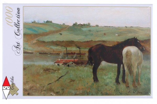GRAFIKA, Grafika-01769, 3663384017698, PUZZLE ARTE GRAFIKA EDGAR DEGAS CHEVAUX DANS UN PRE 1871 IMPRESSIONISMO 1000 PZ