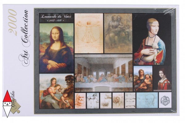GRAFIKA, Grafika-00872, 3663384008726, PUZZLE ARTE GRAFIKA RINASCIMENTO LEONARDO DA VINCI COLLAGE 2000 PZ